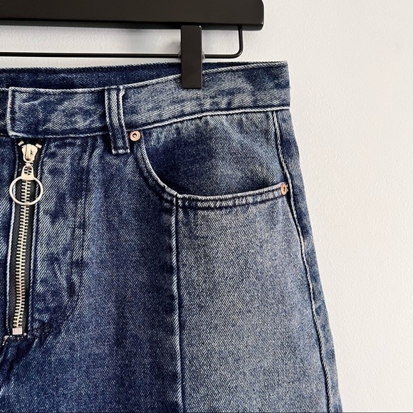 American Threads Mini Jean skirt with Ring Zip Closure Y2K L - Picture 6 of 9